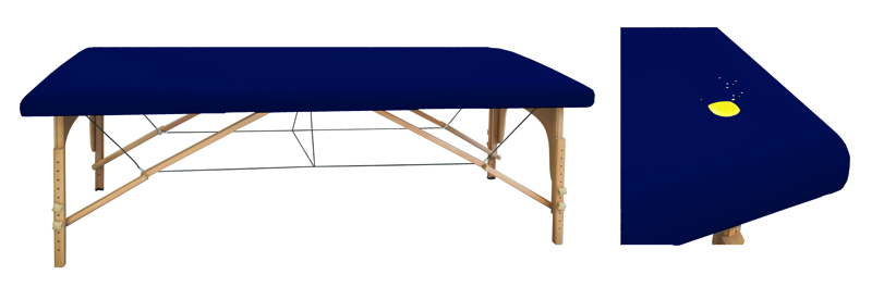Liegenbezug PU beschichtet blau klein